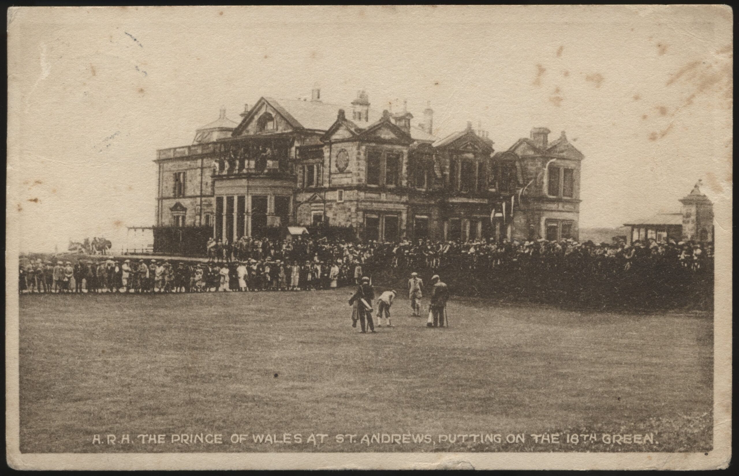 Fletcher & Sons - 'HRH The Prince of Wales at St Andrews Golf Postcard Putting on the 18th Green' (1924) - Postmarked St Andrews 03-Aug-1924 Fletcher & Sons - 'HRH The Prince of Wales at St Andrews Golf Postcard Putting on the 18th Green' (1924) - Postmarked St Andrews 03-Aug-1924