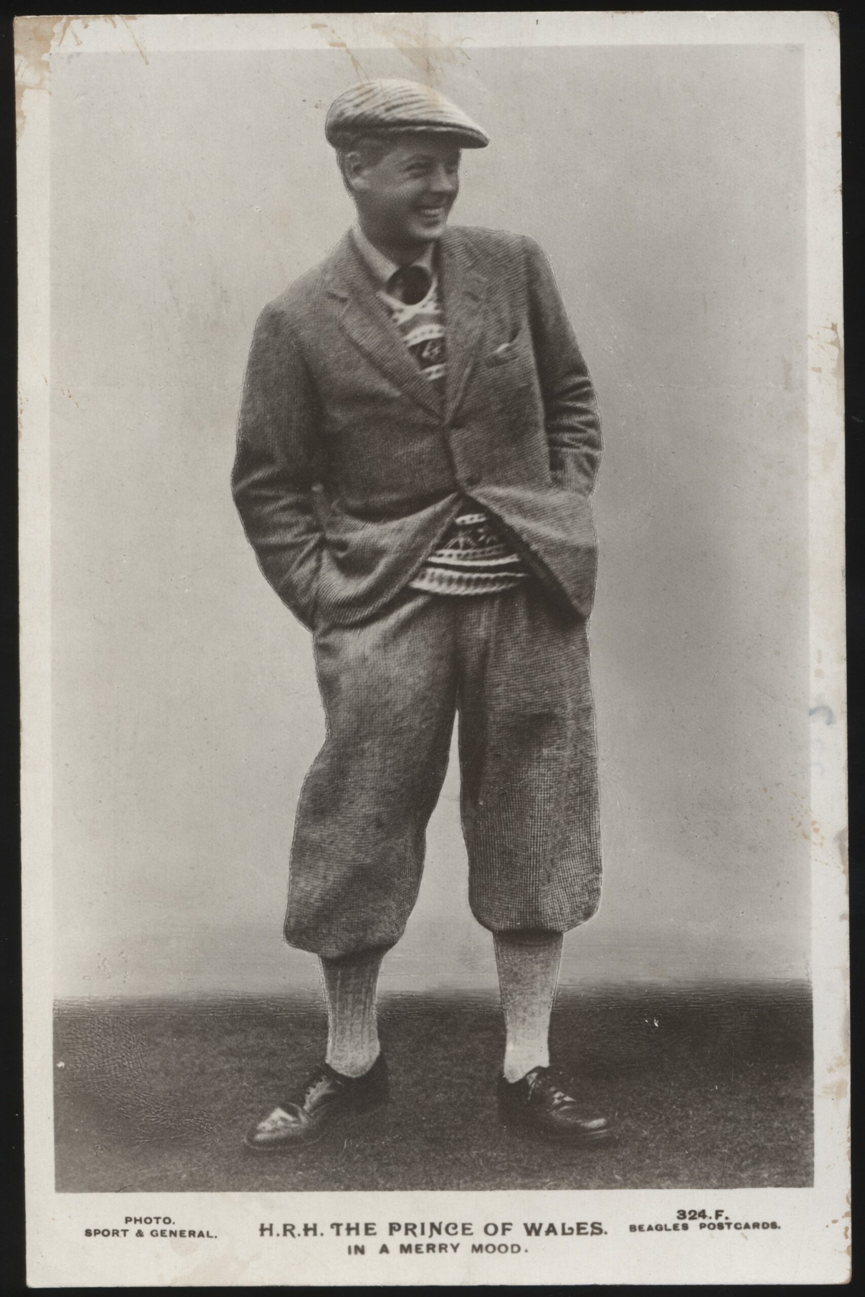 Beagles - 'HRH The Prince of Wales at St Andrews In a Merry Mood #324F' (1922) - Used Golf Postcard Beagles - 'HRH The Prince of Wales at St Andrews In a Merry Mood #324F' (1922) - Used Golf Postcard