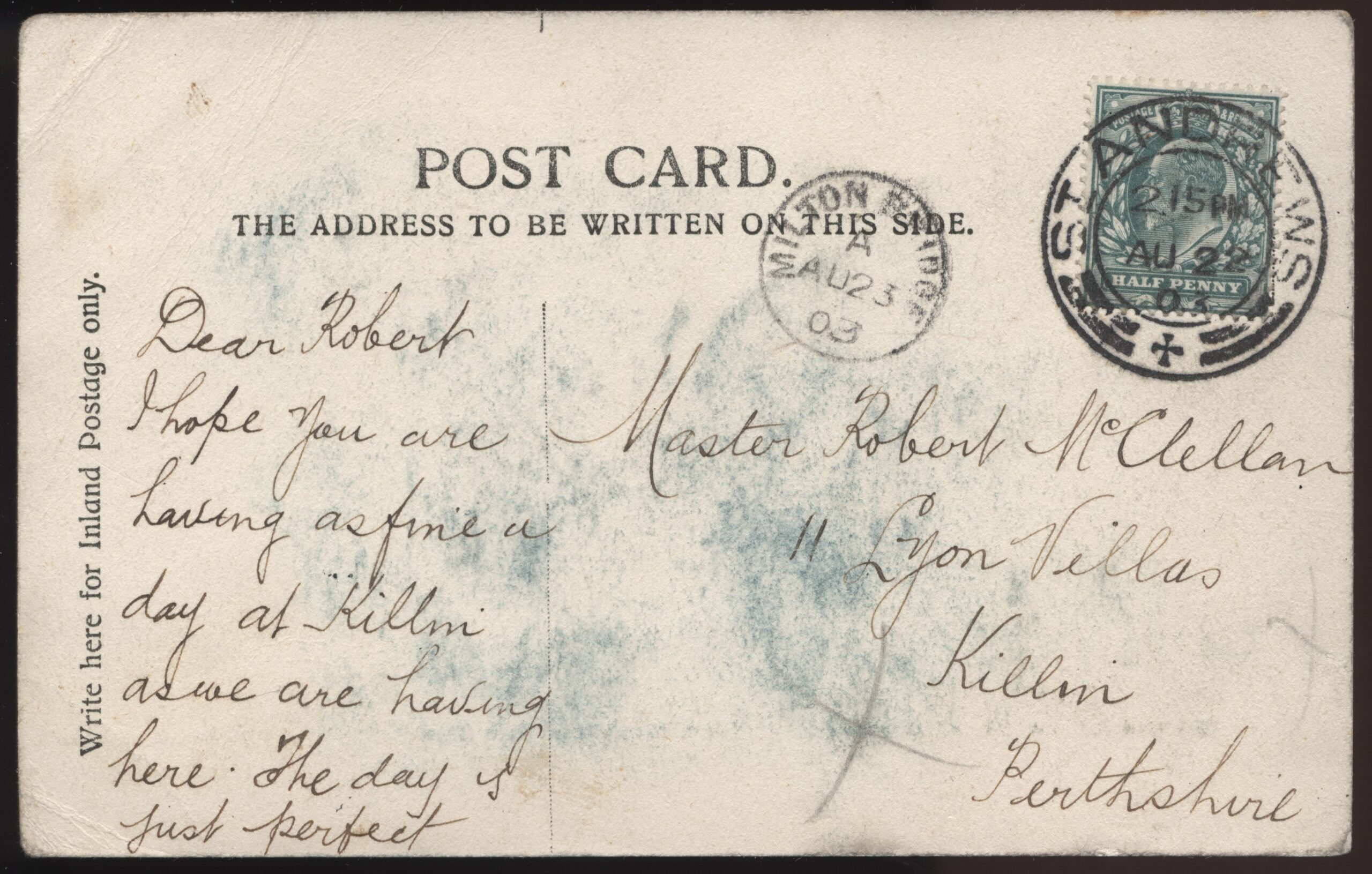 Valentine's - 'Old Tom Morris at the Tee Golf Postcard St Andrews' (1903) - Used Golf Postcard Valentine's - 'Old Tom Morris at the Tee Golf Postcard St Andrews' (1903) - Used Golf Postcard