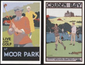 LNER - 'Art Deco Golf Railway Posters Reproduction (Set of 5)' (Undated) - Unused Postcards