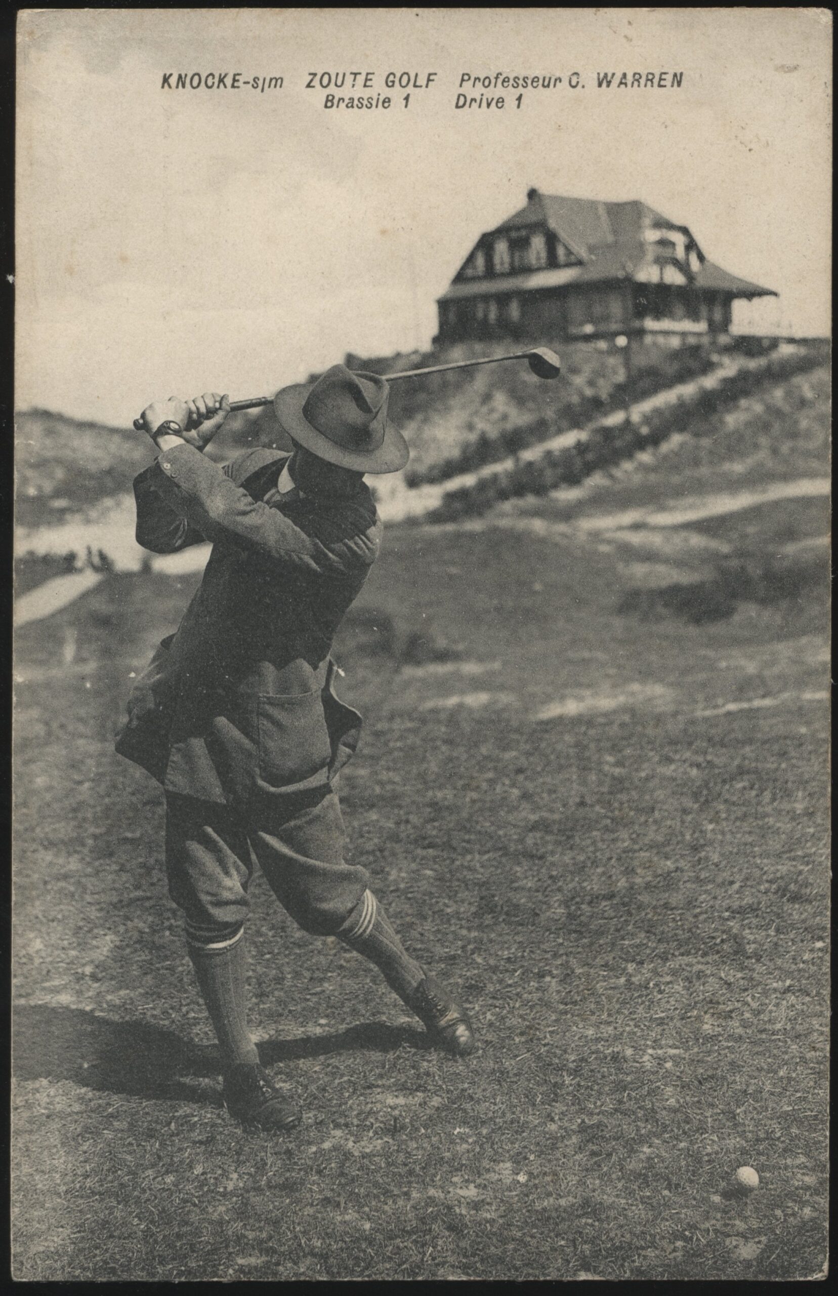 Real Photo - 'Professor Warren 1st Drive Royal Zoute Golf Course' (Undated) - Unused Postcard Real Photo - 'Professor Warren 1st Drive Royal Zoute Golf Course' (Undated) - Unused Postcard