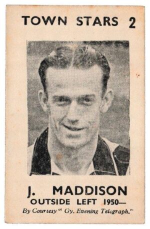 Grimsby Evening Telegraph - 'Town Stars' (1952) - J. Maddison (Outside Left 1950-) Grimsby Evening Telegraph - 'Town Stars' (1952) - J. Maddison (Outside Left 1950-)