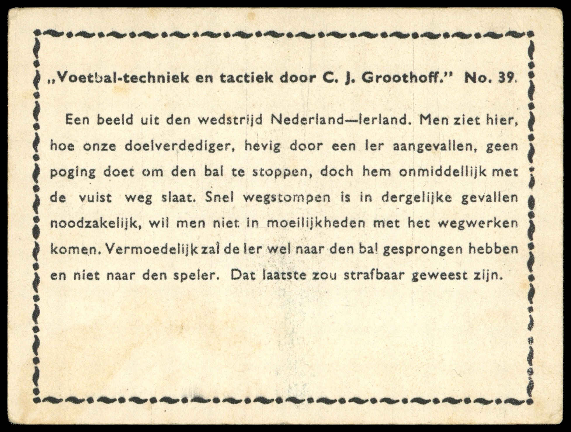 Groothoff (Phillips) - 'Football' (1932) - Netherlands v Ireland Groothoff (Phillips) - 'Football' (1932) - Netherlands v Ireland