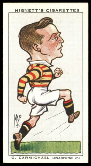 Hignett - 'Football Caricatures' (1935) - #33 - C. Carmichael (Bradford Northern)