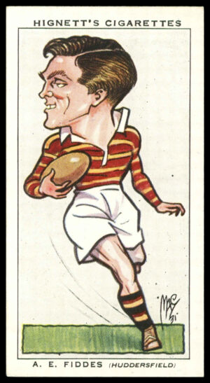Hignett - 'Football Caricatures' (1935) - #40 - A.E. Fiddes (Huddersfield)