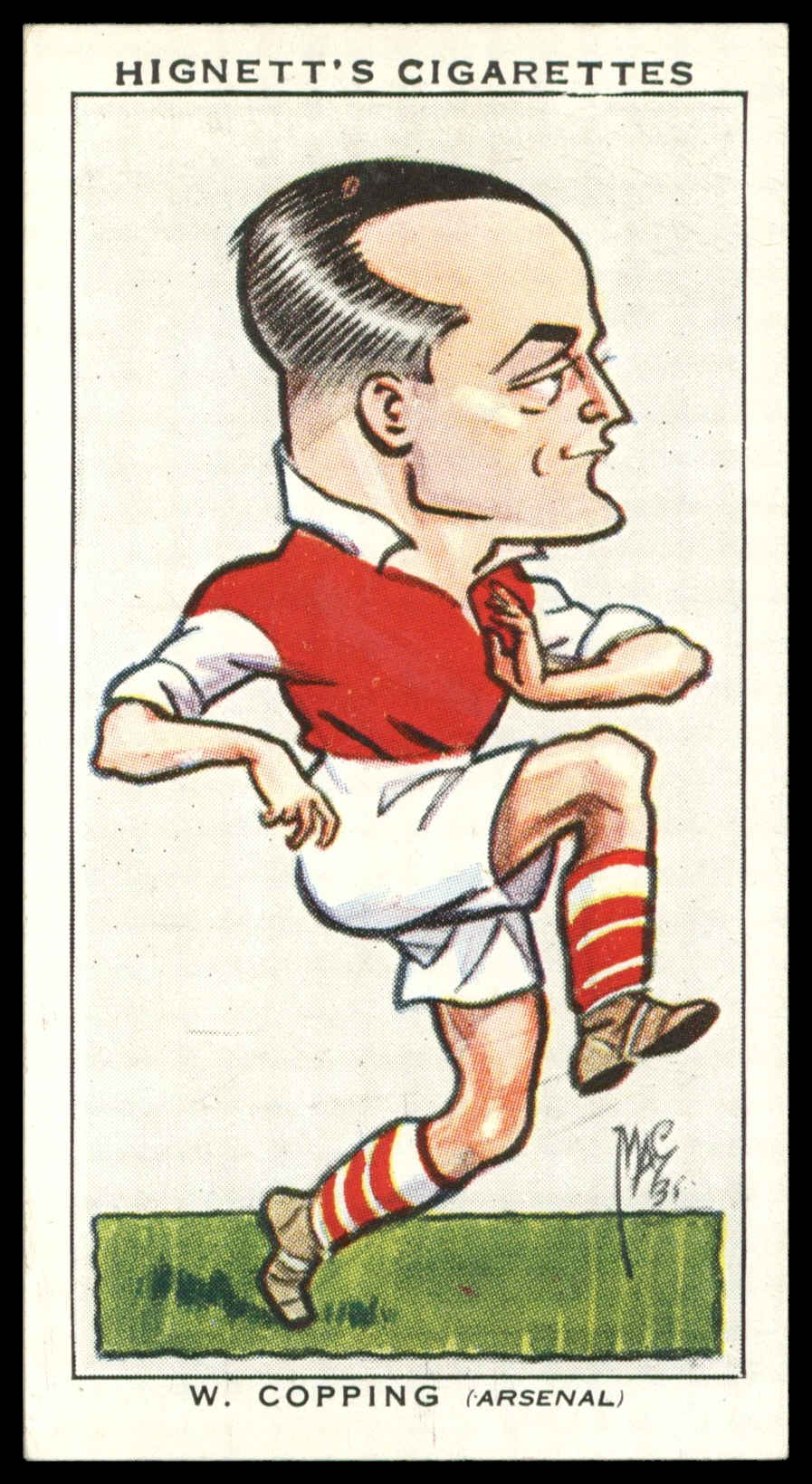 Hignett - 'Football Caricatures' (1935) - #5 - W. Copping (Arsenal) Hignett - 'Football Caricatures' (1935) - #5 - W. Copping (Arsenal)
