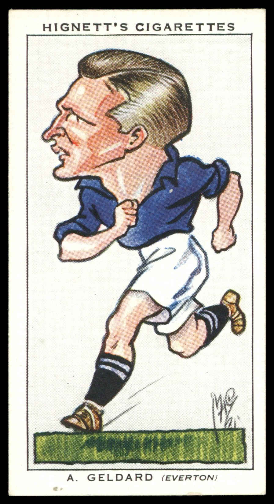 Hignett - 'Football Caricatures' (1935) - #6 - A. Geldard (Everton) Hignett - 'Football Caricatures' (1935) - #6 - A. Geldard (Everton)