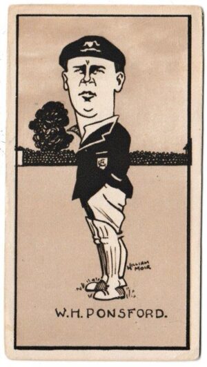 Hill (R&J) - 'Caricatures of Famous Cricketers (S)' (1926) - Card #2 - W.H. Ponsford (Victoria)
