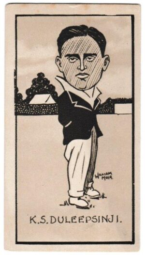 Hill (R&J) - 'Caricatures of Famous Cricketers (S)' (1926) - Card #39 - Duleepsinhji (Cambridge)