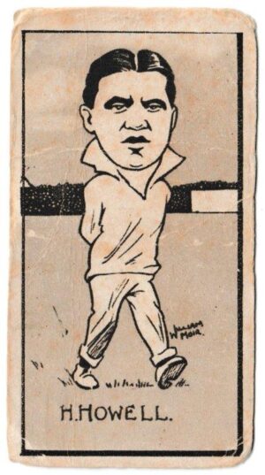 Hill (R&J) - 'Caricatures of Famous Cricketers (S)' (1926) - Card #43 - Henry Howell (Warwick) Hill (R&J) - 'Caricatures of Famous Cricketers (S)' (1926) - Card #43 - Henry Howell (Warwick)