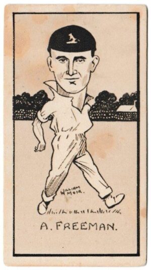 Hill (R&J) - 'Caricatures of Famous Cricketers (S)' (1926) - Card #48 - A.P. Freeman (Kent) Hill (R&J) - 'Caricatures of Famous Cricketers (S)' (1926) - Card #48 - A.P. Freeman (Kent)