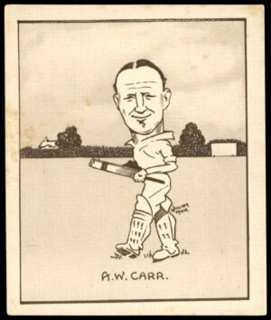 Hill (R&J) - 'Caricatures of Famous Cricketers (L)' (1926) - A.W. Carr (Notts)