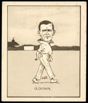 Hill (R&J) - 'Caricatures of Famous Cricketers (L)' (1926) - G. Gunn (Notts)