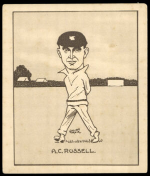 Hill (R&J) - 'Caricatures of Famous Cricketers (L)' (1926) - A.C. Russell (Essex) Hill (R&J) - 'Caricatures of Famous Cricketers (L)' (1926) - A.C. Russell (Essex)