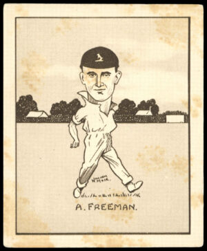 Hill (R&J) - 'Caricatures of Famous Cricketers (L)' (1926) - A.P. Freeman (Kent) Hill (R&J) - 'Caricatures of Famous Cricketers (L)' (1926) - A.P. Freeman (Kent)