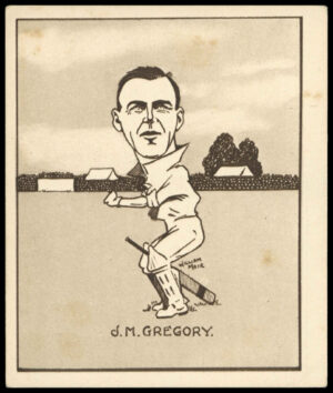Hill (R&J) - 'Caricatures of Famous Cricketers (L)' (1926) - J.M. Gregory (New South Wales)