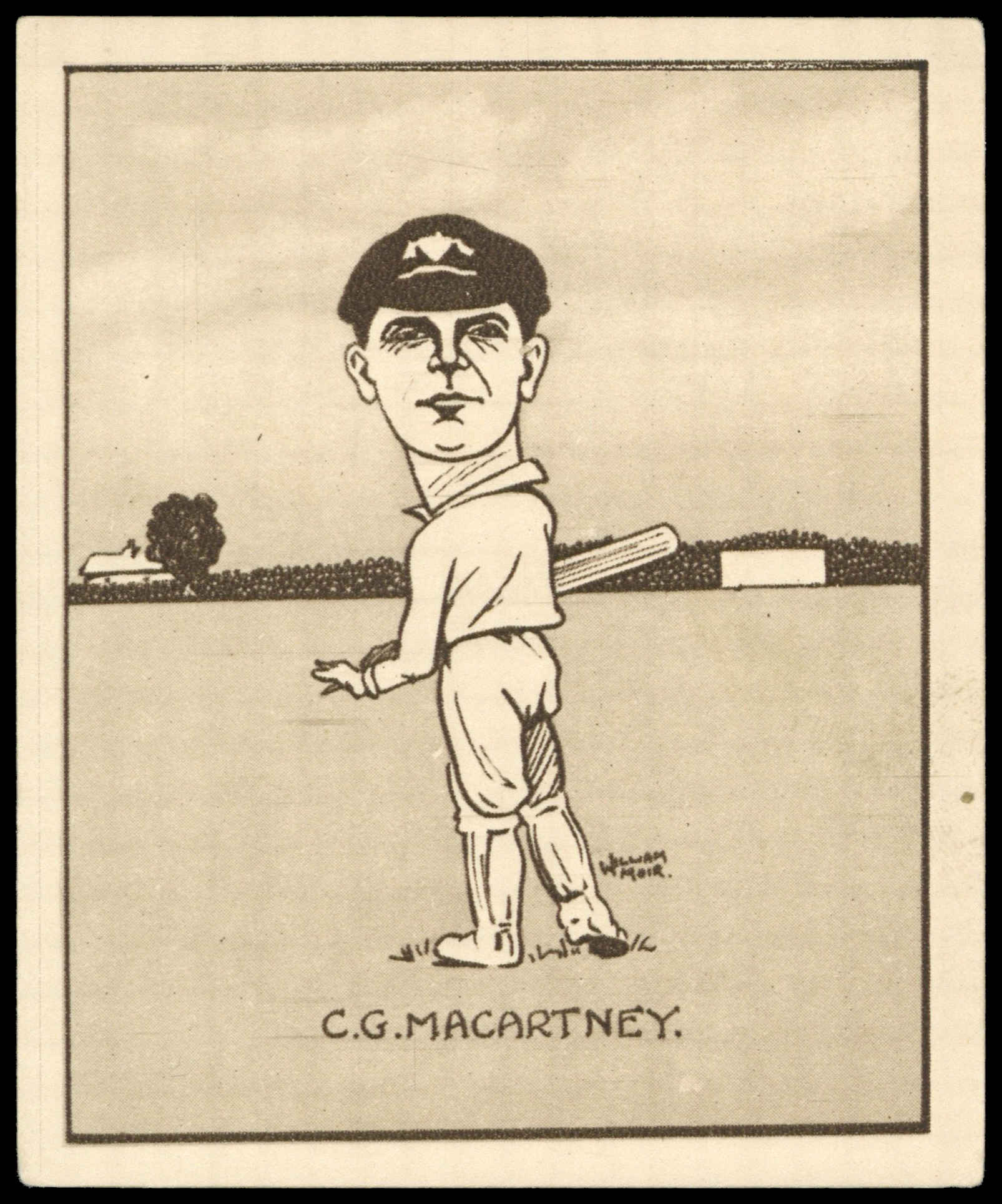 Hill (R&J) - 'Caricatures of Famous Cricketers (L)' (1926) - C.G. MacArtney (New South Wales) Hill (R&J) - 'Caricatures of Famous Cricketers (L)' (1926) - C.G. MacArtney (New South Wales)