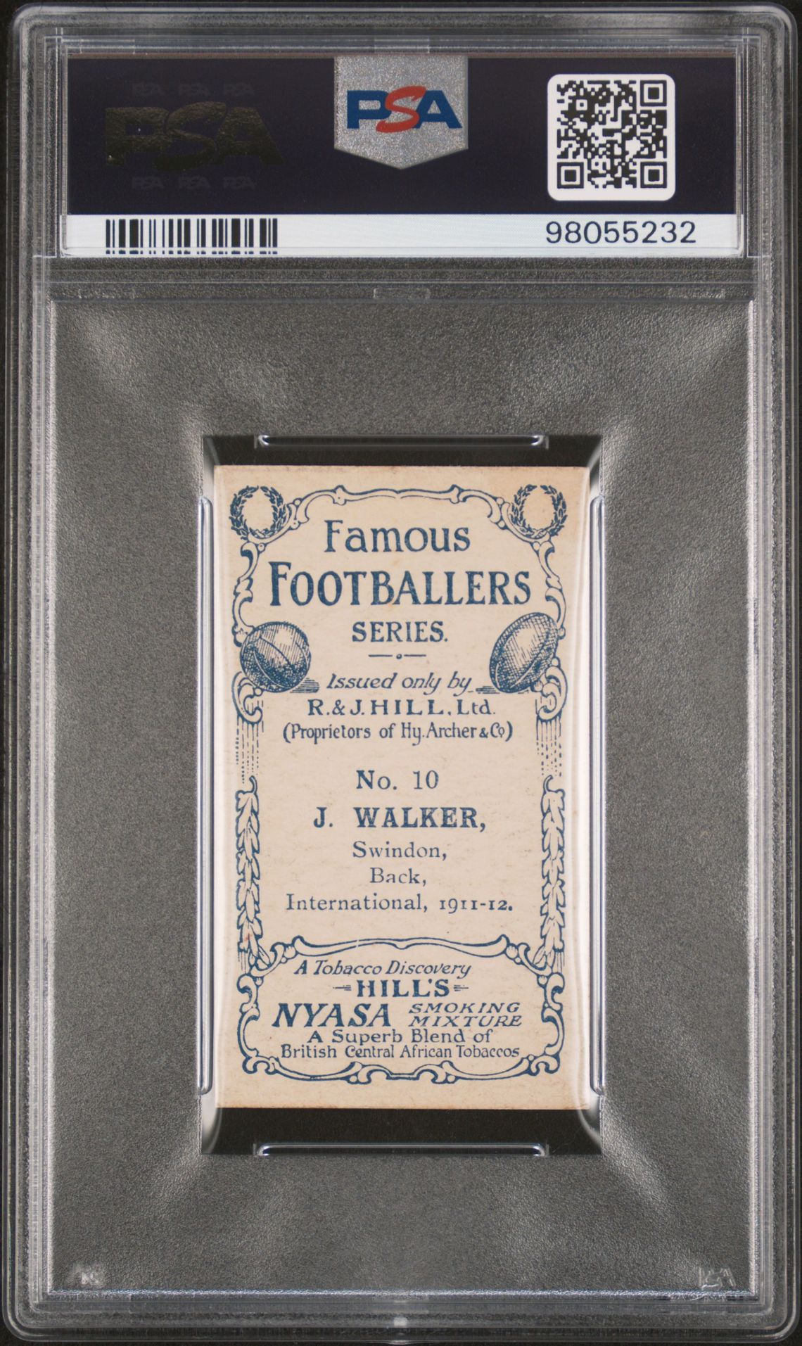 Hill (R&J) - 'Famous Footballers (1912)' (1912) - J. Walker (Swindon) **PSA4** Hill (R&J) - 'Famous Footballers (1912)' (1912) - J. Walker (Swindon) **PSA4**