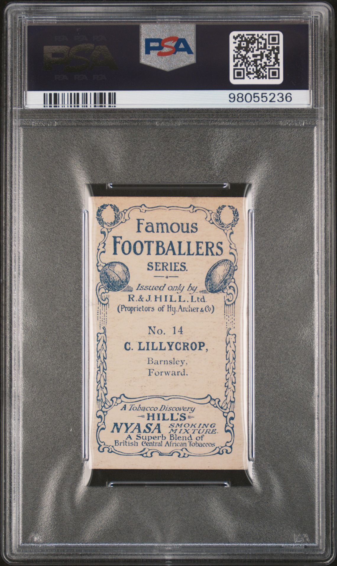 Hill (R&J) - 'Famous Footballers (1912)' (1912) - C. Lillycrop (Barnsley) **PSA3** Hill (R&J) - 'Famous Footballers (1912)' (1912) - C. Lillycrop (Barnsley) **PSA3**