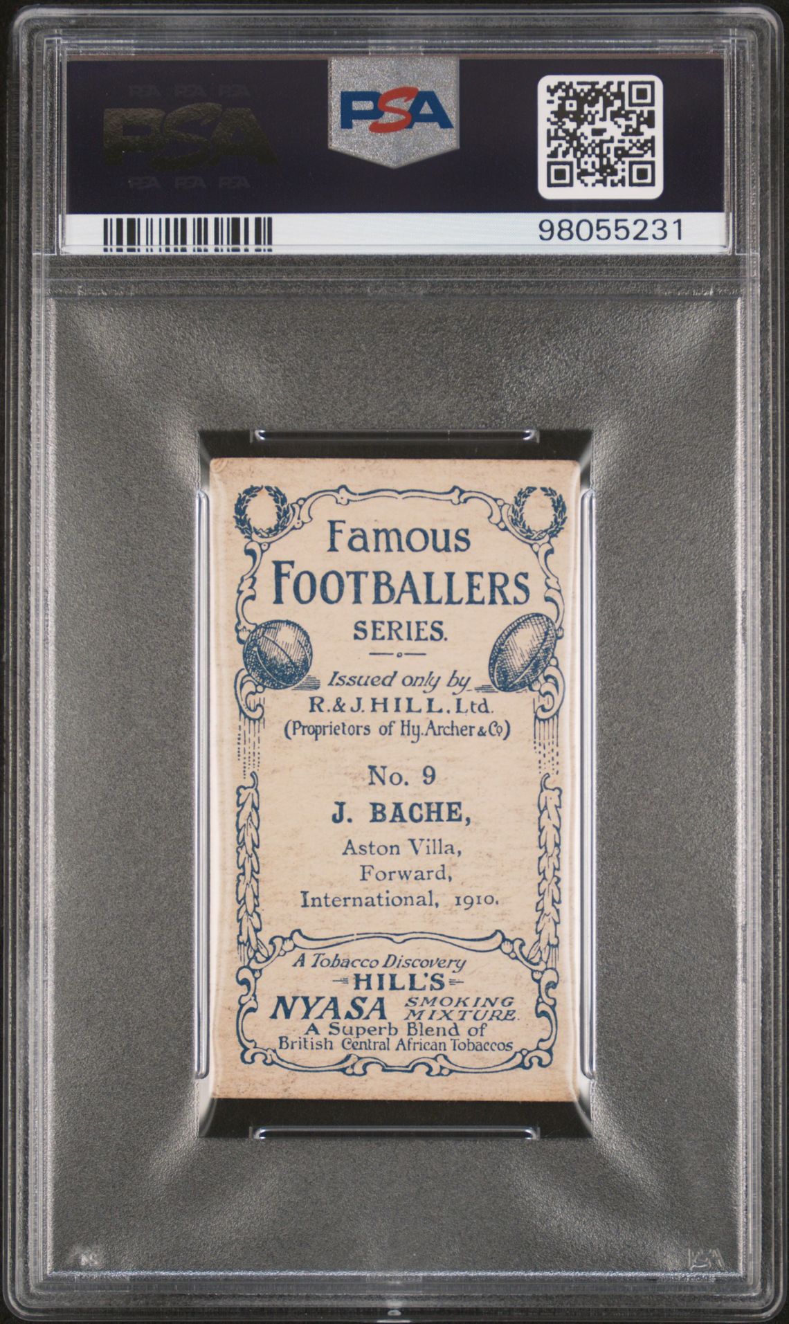 Hill (R&J) - 'Famous Footballers (1912)' (1912) - J. Bache (Aston Villa) **PSA3** Hill (R&J) - 'Famous Footballers (1912)' (1912) - J. Bache (Aston Villa) **PSA3**