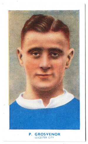 Hill (R&J) - 'Famous Footballers' (1939) - Card #4 - Percy Grosvenor (Leicester City)