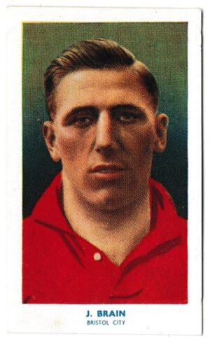 Hill (R&J) - 'Famous Footballers' (1939) - Card #58 - J. Brain (Bristol City)