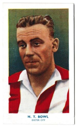 Hill (R&J) - 'Famous Footballers' (1939) - Card #59 - H.T. Bowl (Exeter City)