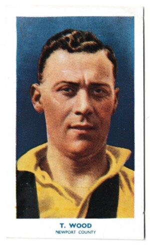 Hill (R&J) - 'Famous Footballers' (1939) - Card #61 - T. Wood (Newport County)