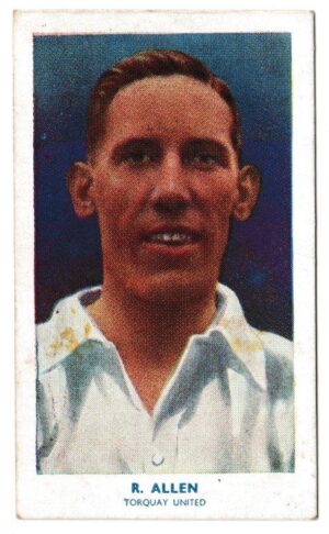 Hill (R&J) - 'Famous Footballers' (1939) - Card #65 - R. Allen (Torquay United)