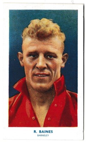 Hill (R&J) - 'Famous Footballers' (1939) - Card #66 - R. Baines (Barnsley)