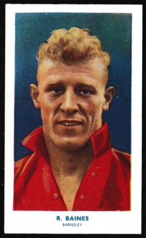 Hill (R&J) - 'Famous Footballers (51-75) Card #66 - R. Baines (Barnsley)