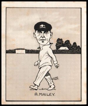 Hill (R&J) - 'Caricatures of Famous Cricketers (L) - Card #10 - A.A. Mailey (New South Wales)