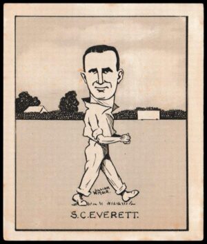 Hill (R&J) - 'Caricatures of Famous Cricketers (L) - Card #16 - S. Everett (New South Wales)