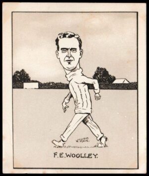 Hill (R&J) - 'Caricatures of Famous Cricketers (L) - Card #21 - F.E. Woolley (Kent)