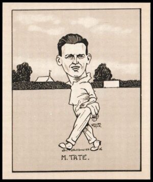 Hill (R&J) - 'Caricatures of Famous Cricketers (L) - Card #23 - M.W. Tate (Sussex)