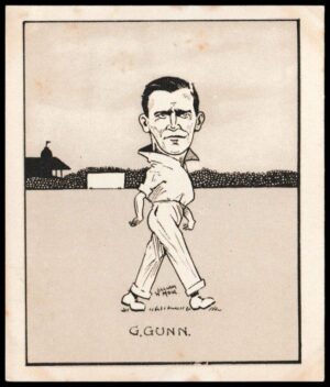 Hill (R&J) - 'Caricatures of Famous Cricketers (L) - Card #34 - G. Gunn (Notts)