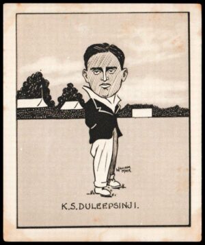 Hill (R&J) - 'Caricatures of Famous Cricketers (L) - Card #39 - Duleepsinhji (Cambridge)