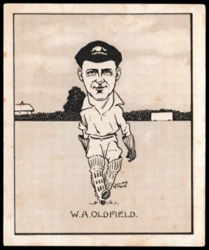 Hill (R&J) - 'Caricatures of Famous Cricketers (L) - Card #4 - W.A. Oldfield (New South Wales)