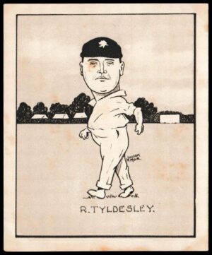Hill (R&J) - 'Caricatures of Famous Cricketers (L) - Card #40 - Richard Tyldesley (Lancs)