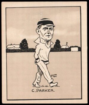 Hill (R&J) - 'Caricatures of Famous Cricketers (L) - Card #41 - C. Parker (Gloucester)