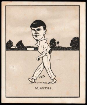 Hill (R&J) - 'Caricatures of Famous Cricketers (L) - Card #42 - W.E. Astill (Leics)