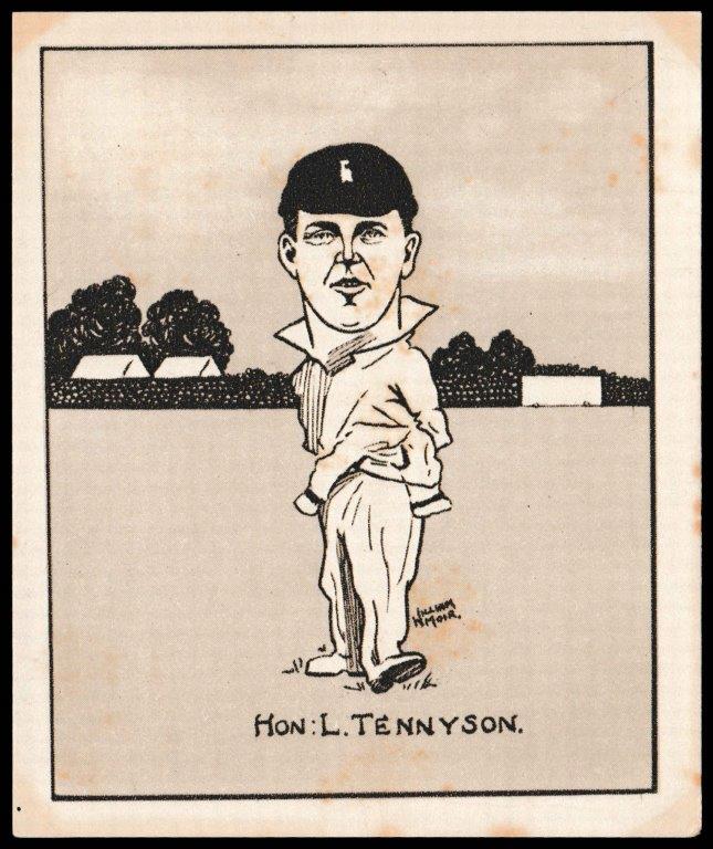 Hill (R&J) - 'Caricatures of Famous Cricketers (L) - Card #46 - Hon. L.H. Tennyson (Hampshire) Hill (R&J) - 'Caricatures of Famous Cricketers (L) - Card #46 - Hon. L.H. Tennyson (Hampshire)