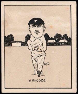 Hill (R&J) - 'Caricatures of Famous Cricketers (L) - Card #47 - Wilfred Rhodes (Yorkshire) Hill (R&J) - 'Caricatures of Famous Cricketers (L) - Card #47 - Wilfred Rhodes (Yorkshire)