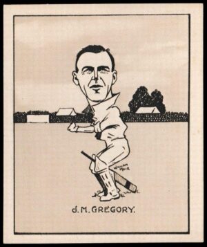 Hill (R&J) - 'Caricatures of Famous Cricketers (L) - Card #5 - J.M. Gregory (New South Wales)
