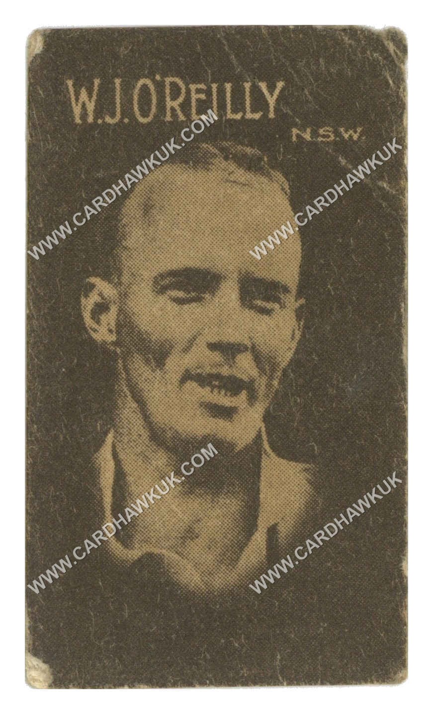 Hoadley Chocolates - 'Cricketers (Brown)' (1933) - W.J. O'Reilly (New South Wales) Hoadley Chocolates - 'Cricketers (Brown)' (1933) - W.J. O'Reilly (New South Wales)
