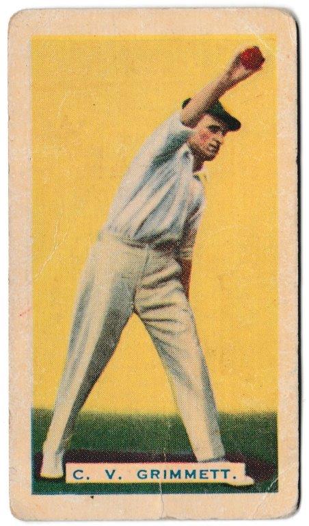 Hoadley Chocolates - 'Empire Games & Test Teams' (1934) - C.V. Grimmett (South Australia) Hoadley Chocolates - 'Empire Games & Test Teams' (1934) - C.V. Grimmett (South Australia)