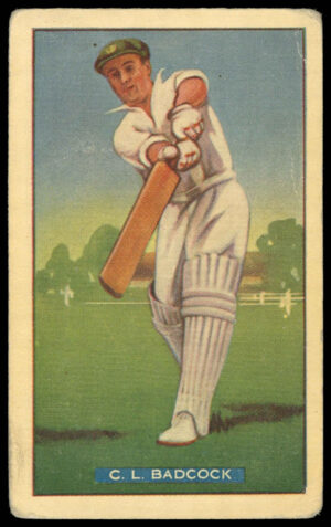 Hoadley Chocolates - 'Test Cricketers' (1938) - C.L. Badcock (South Australia) Hoadley Chocolates - 'Test Cricketers' (1938) - C.L. Badcock (South Australia)