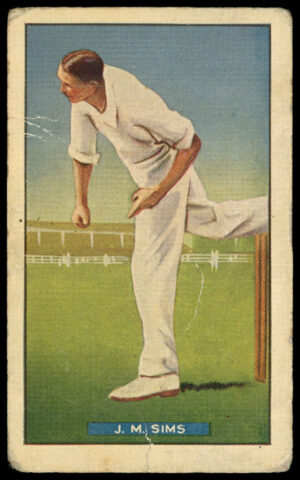 Hoadley Chocolates - 'Test Cricketers' (1938) - J.M. Sims (Middlesex) Hoadley Chocolates - 'Test Cricketers' (1938) - J.M. Sims (Middlesex)