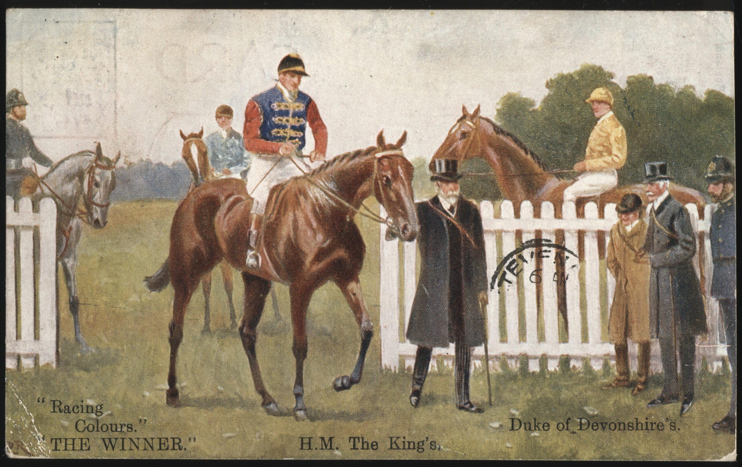 Windt & Kray - 'Racing Colours HM The Kings Horse Racing Postcard' (1906) - Postmarked Cambridge 27-Apr-1906 Windt & Kray - 'Racing Colours HM The Kings Horse Racing Postcard' (1906) - Postmarked Cambridge 27-Apr-1906