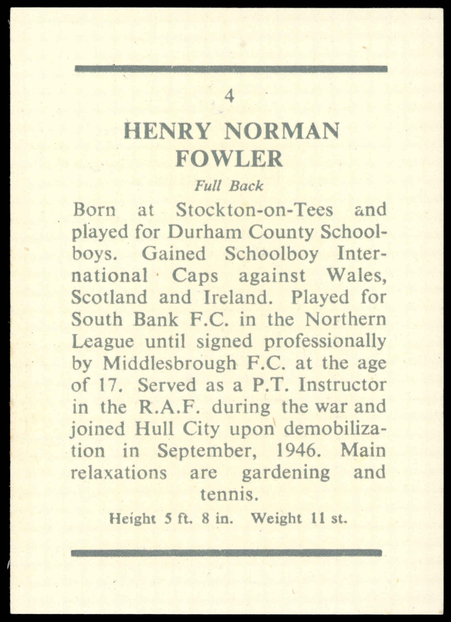 Hull City - 'Footballers' (1950) - Henry Norman Fowler Hull City - 'Footballers' (1950) - Henry Norman Fowler